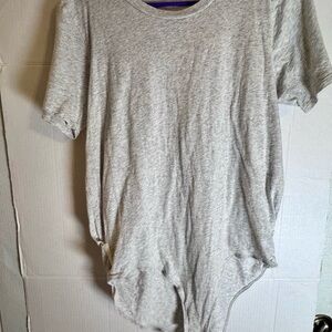Free People Heather Gray Bodysuit